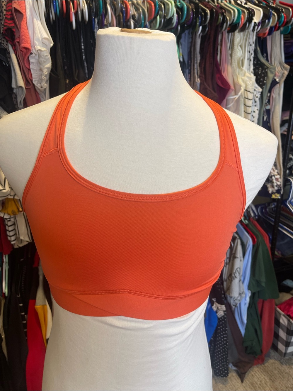 Racerback Performance Sports Bra — Orange